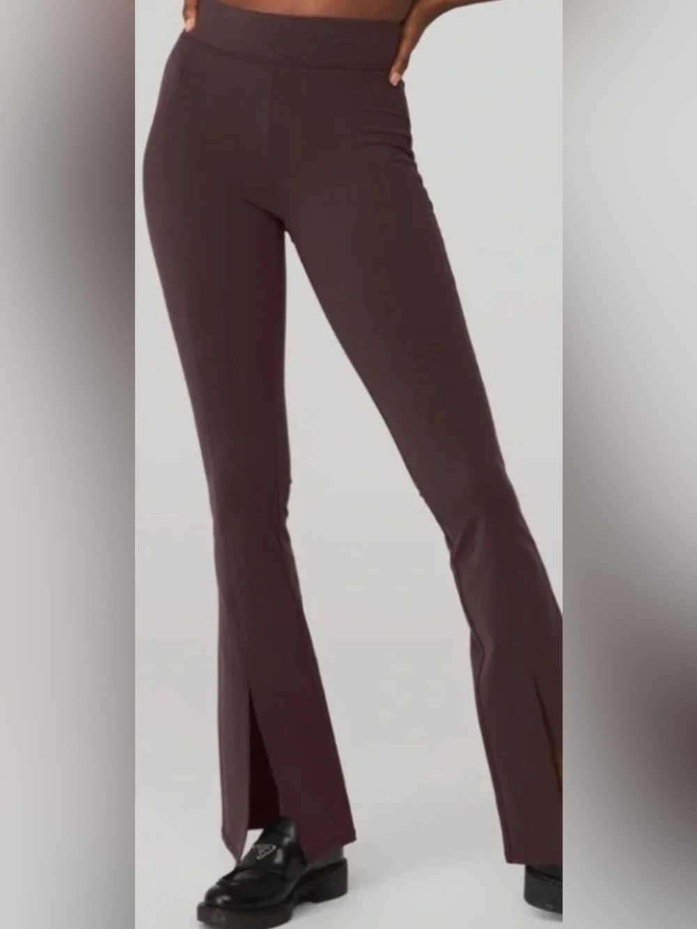 ALO Yoga Airbrush High-Waist Bootcut Flare Leggings Brown Size S
